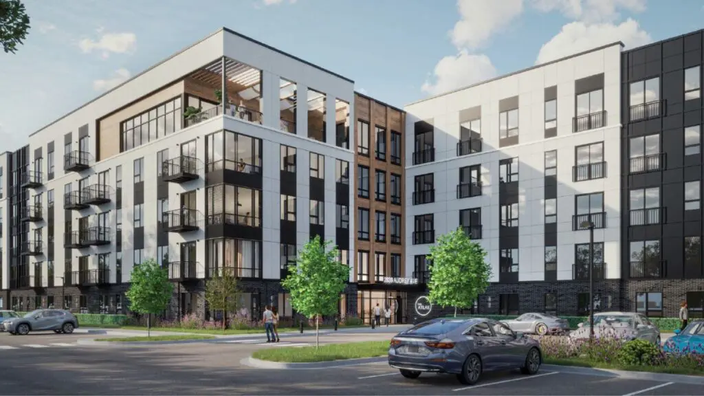 Architectural rendering of The Atlas proposed housing complex