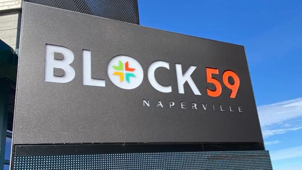 Sign of Block 59 in Naperville