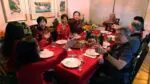 Chen family in Naperville enjoying a traditional Lunar New Years Eve dinner