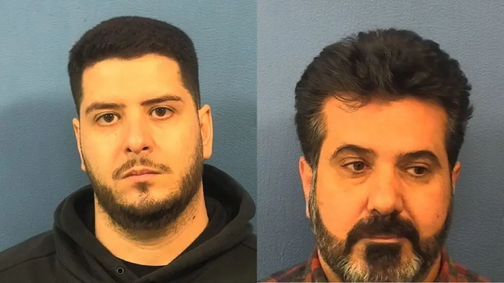 Mugshots of Mahmood Bashang and Pezhman Gilani Yahyavi accused of falsely reporting jewelry robbery
