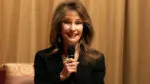 Susan Lucci on stage at Wentz Concert Hall in Naperville talking about her new memoir La Lucci