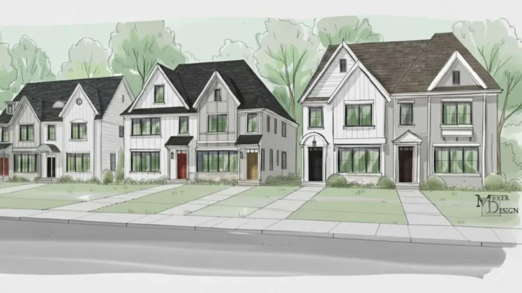 Image rendering by architect Meyer Design of proposed Bauer Road duplex development