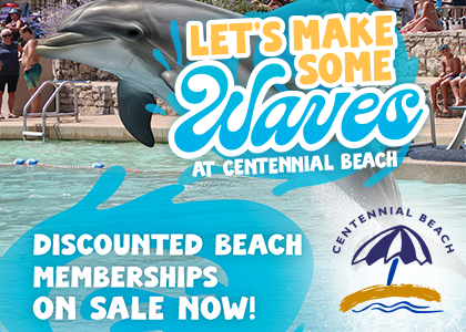 Let's make some waves at Centennial Beach. Discounted memberships on sale now.