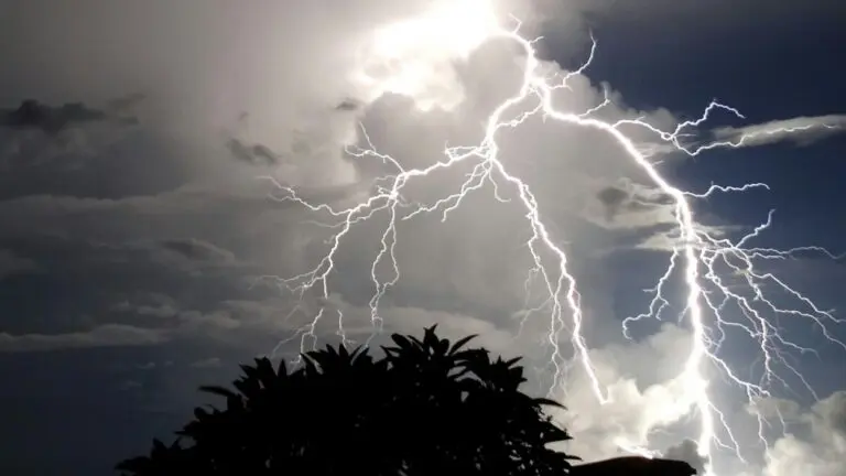 lightning in a cloudy sky for story about severe weather potential
