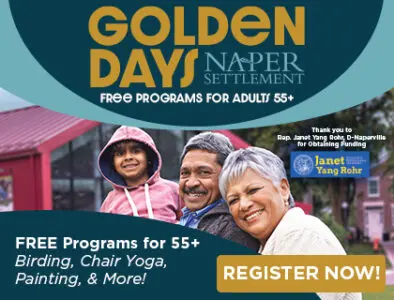 Naper Settlement. Golden Days. Free programs for adults 55+