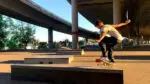 Max on his skateboard.