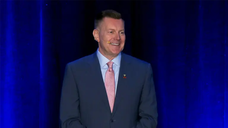 Naperville Mayor Scott Wehrli on stage at the 2026 State of the City Address