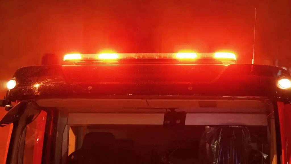 File image of close up of fire truck lights for story on commercial property fire in Naperville