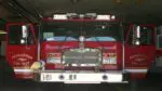 Front view of Naperville Fire Truck with doors open
