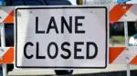 Lane closed sign