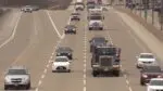 Wide shot of traffic on I-88 highway