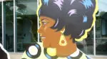 A close up of the Aretha Franklin sculpture as part of the "Walking with Giants" exhibit.