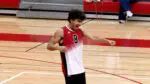 Redhawk Amari Selman celebrates an Ace in victory over Metea Valley.