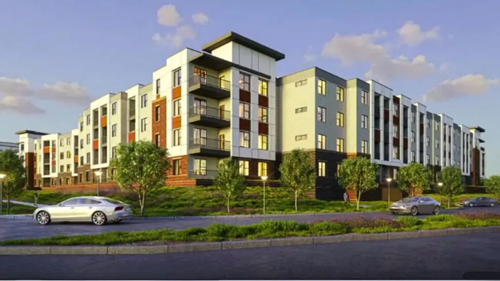 Rendering of new housing development proposed for CityGate site courtesy of Willow Bridge