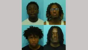 Four men arrested during a teen takeover in downtown Naperville are pictured in their mugshots.