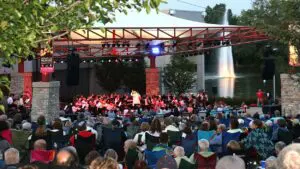 People attending Lakeside Pavilion concert at the MAC