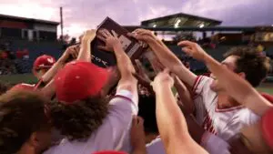 Naperville Central celebrates with baseball super sectional plaque