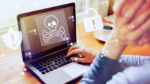 malware alert symbol on computer screen