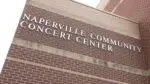 Close up of Naperville Community Concert Center sign