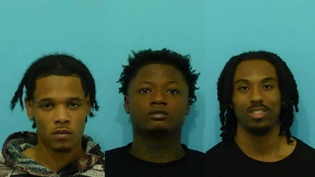 Three men arrested for an alleged armed robbery incident in Naperville are seen in their mugshots.