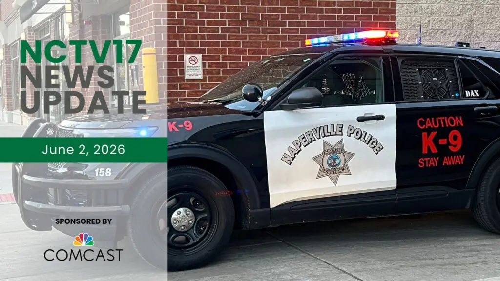 A photo of a Naperville police car stationed downtown during a so-called teen takeover.