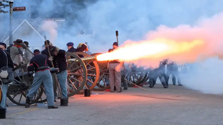 Cannons fire during the "1812 Overture."
