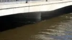 The DuPage River underneath the car bridge in downtown Naperville
