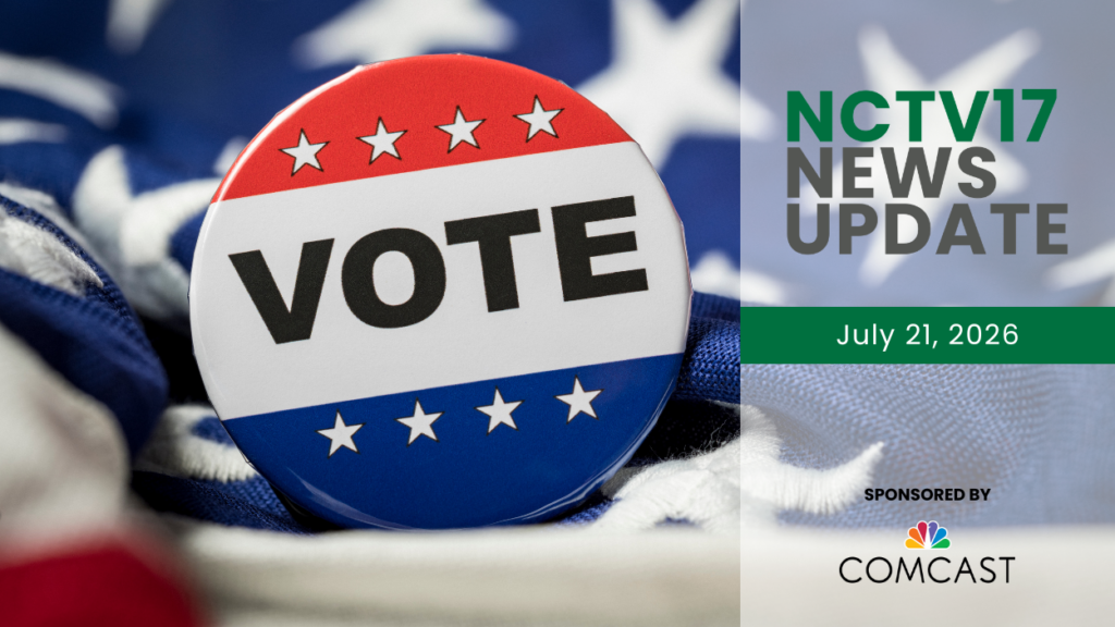 Vote pin with News Update graphic