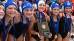 Naperville Summer water polo players with first place trophy