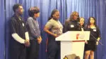 A group of students present at the BLAST competition.