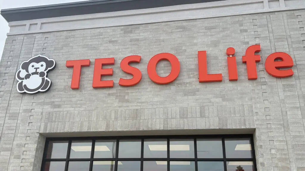 TESO Life storefront sign
