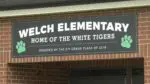 Close up of Welch Elementary School sign