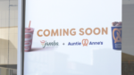 coming soon sign for jamba and auntie anne's store
