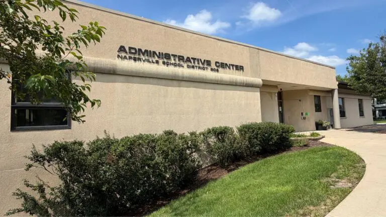 Exterior of front of Naperville District 203 administration building