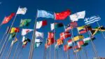 Display of flags from countries across the globe