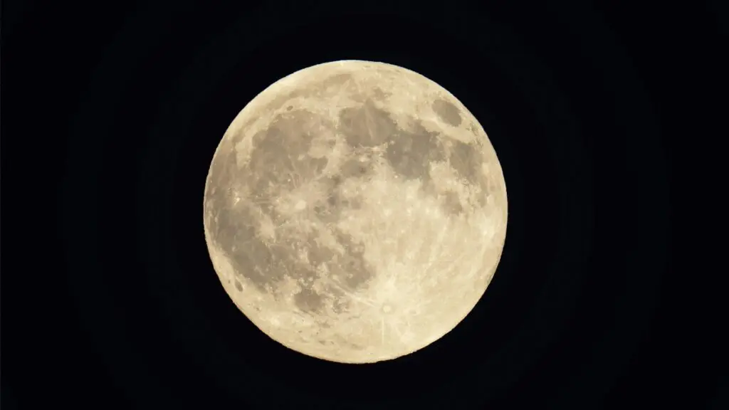 Full moon in night sky