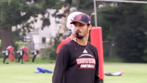 Carsen Johnson looks on in practice for Benet Academy.