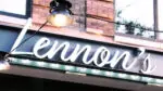 Close up of Lennon's sign