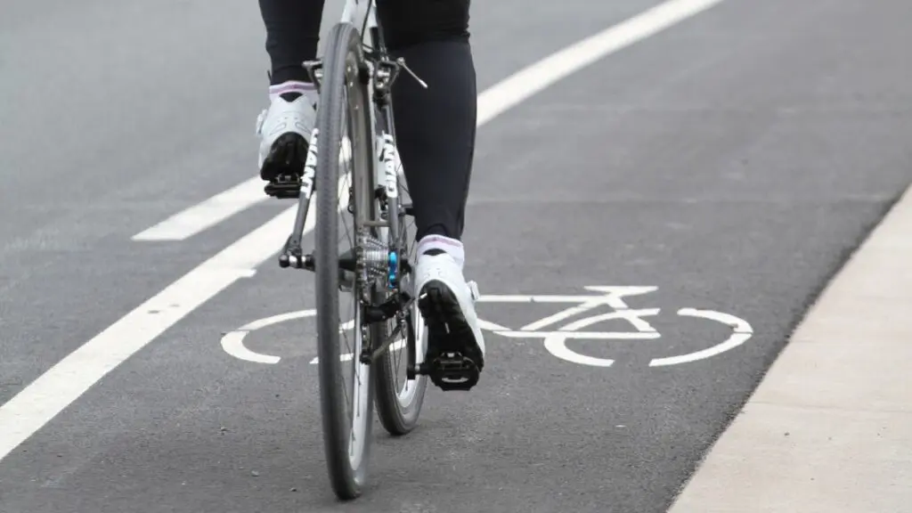 cyclist in bike lane