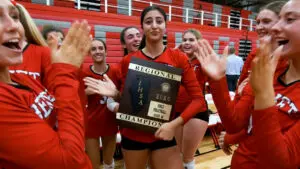 Benet Academy with girls volleyball regional