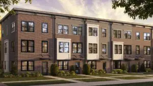 Flat top townhome renders for Towns at Naper Commons proposal