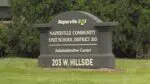 Naperville School District 203 Administration Building sign