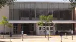 exterior of front entrance of Naperville North High School