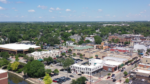 Drone shot of downtown Naperville