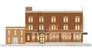 Proposed renovations to Jackson Avenue side of Beidelman building. Image courtesy Torch Architecture.
