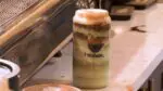 iced pistachio latte at Shibam coffee