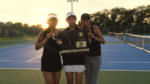 Neuqua girls tennis poses with the sectional champions plaque