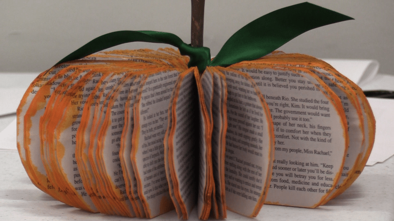 Recycled Book Pumpkins