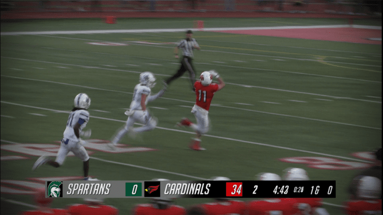 Kamienski Clutch Catch in Cardinals Rout of Spartans