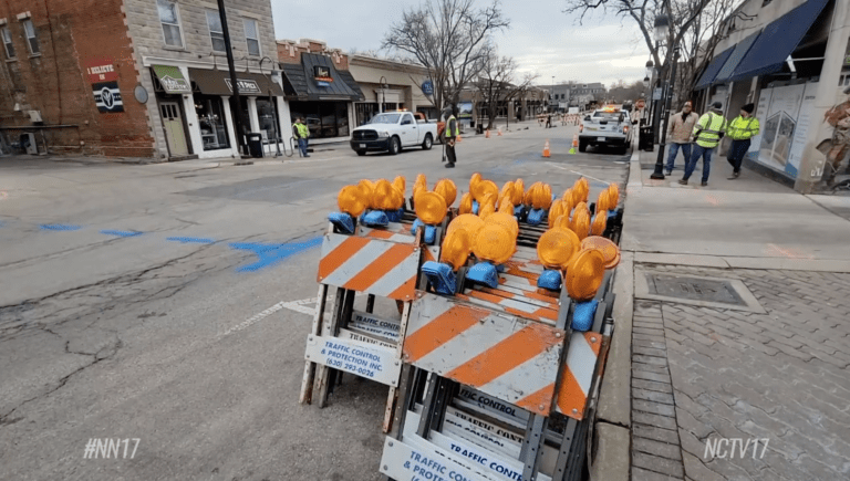 First Day of Work on Downtown Streetscape Project; Facebook Live